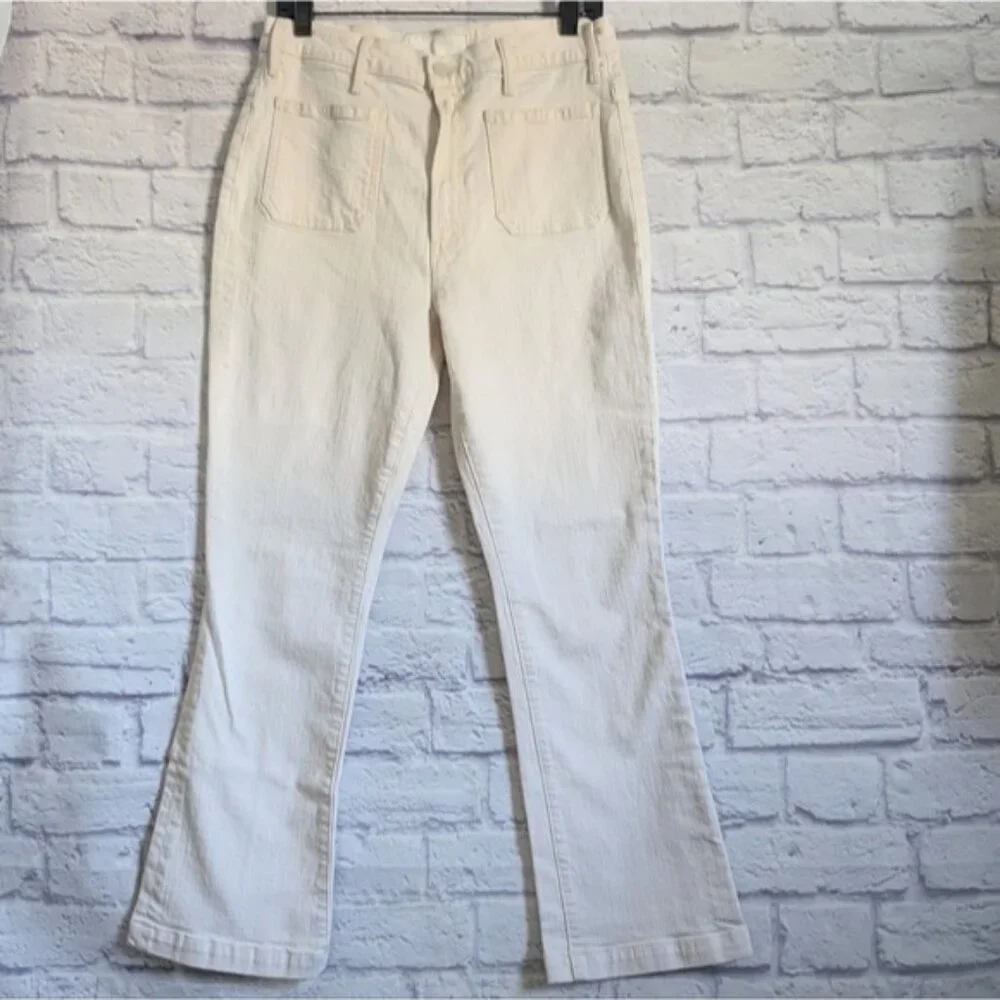 Mother Superior Hustler Patch Pocket Flood Jeans 31 Act Natural White Denim 70s - Picture 3 of 8